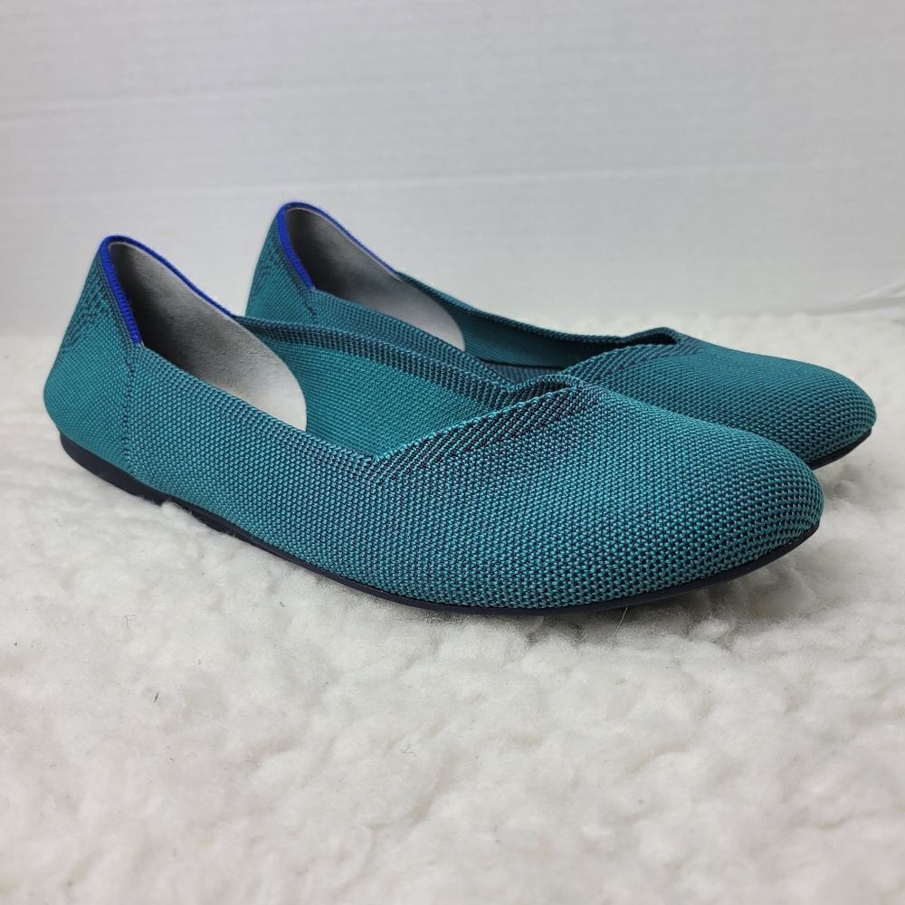Rothy's Flat Shoes Round Toe Emerald Green Women's Size 10.5 Ballet Flat Retired